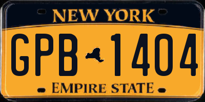 NY license plate GPB1404