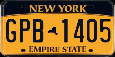 NY license plate GPB1405