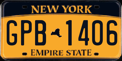 NY license plate GPB1406