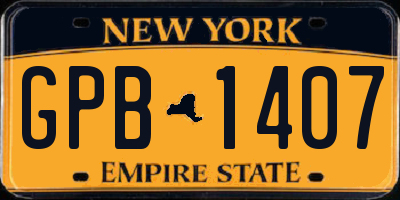 NY license plate GPB1407
