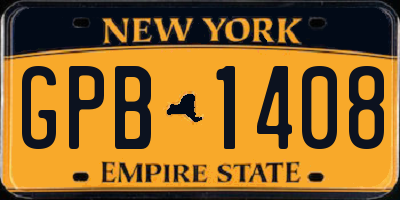 NY license plate GPB1408