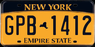 NY license plate GPB1412