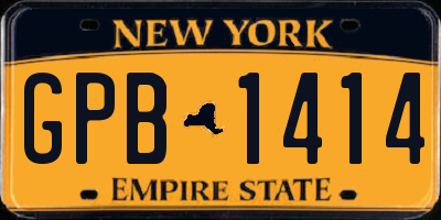 NY license plate GPB1414