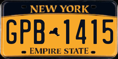 NY license plate GPB1415