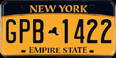NY license plate GPB1422