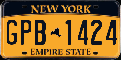 NY license plate GPB1424