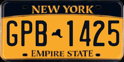 NY license plate GPB1425