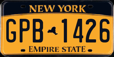 NY license plate GPB1426