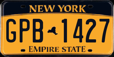 NY license plate GPB1427