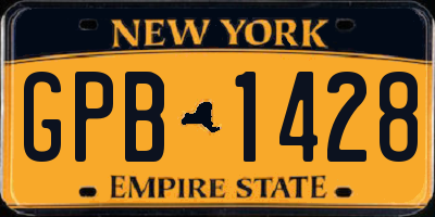NY license plate GPB1428