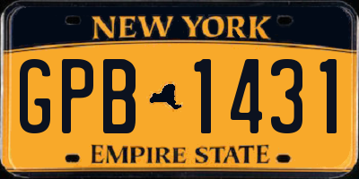 NY license plate GPB1431
