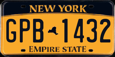 NY license plate GPB1432