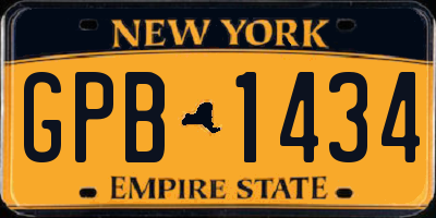 NY license plate GPB1434