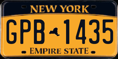 NY license plate GPB1435