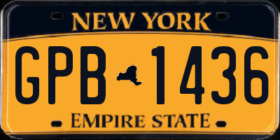NY license plate GPB1436