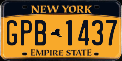 NY license plate GPB1437