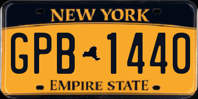 NY license plate GPB1440