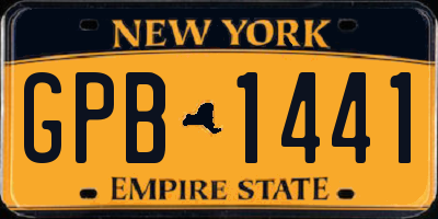 NY license plate GPB1441