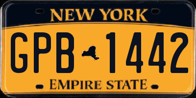 NY license plate GPB1442