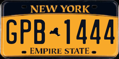 NY license plate GPB1444