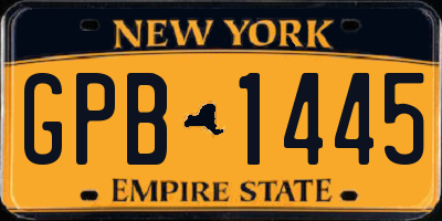 NY license plate GPB1445