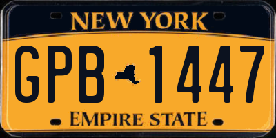 NY license plate GPB1447