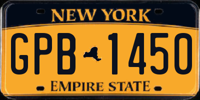 NY license plate GPB1450