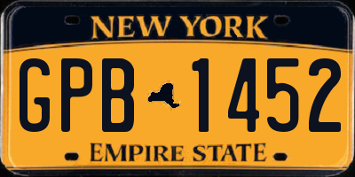 NY license plate GPB1452