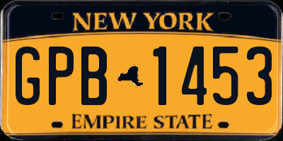 NY license plate GPB1453