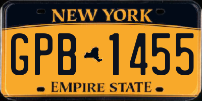 NY license plate GPB1455