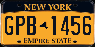NY license plate GPB1456