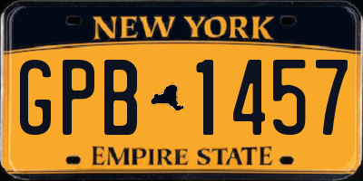 NY license plate GPB1457
