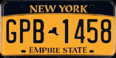 NY license plate GPB1458