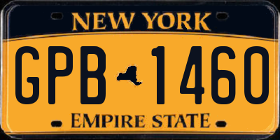 NY license plate GPB1460