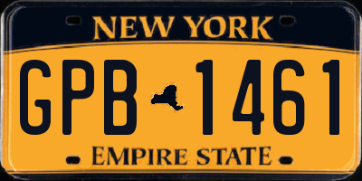 NY license plate GPB1461