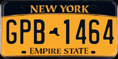 NY license plate GPB1464