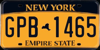 NY license plate GPB1465