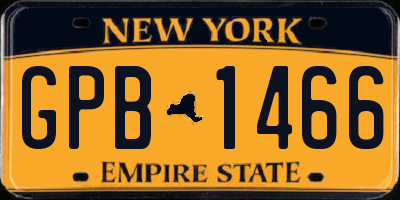 NY license plate GPB1466