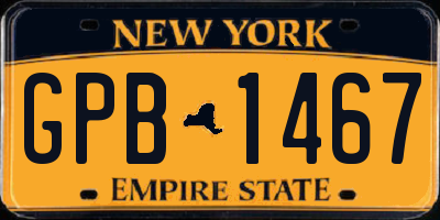 NY license plate GPB1467
