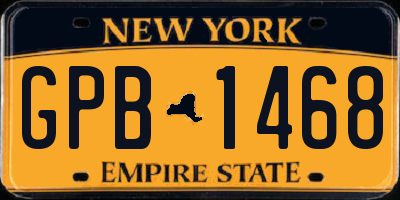 NY license plate GPB1468