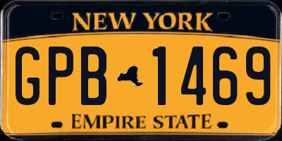NY license plate GPB1469