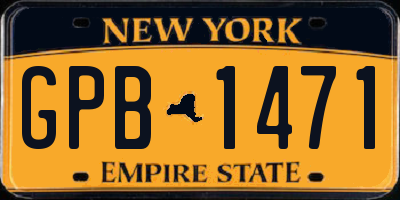 NY license plate GPB1471