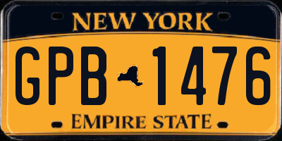 NY license plate GPB1476