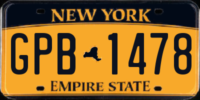 NY license plate GPB1478