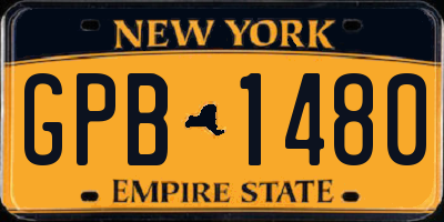 NY license plate GPB1480