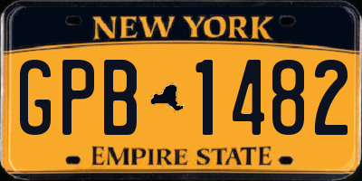 NY license plate GPB1482