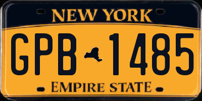 NY license plate GPB1485