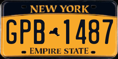 NY license plate GPB1487