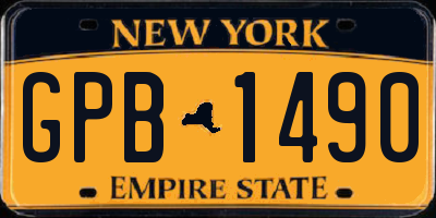 NY license plate GPB1490