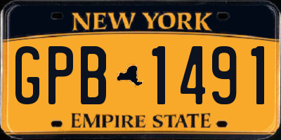 NY license plate GPB1491